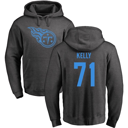 Tennessee Titans Men Ash Dennis Kelly One Color NFL Football #71 Pullover Hoodie Sweatshirts